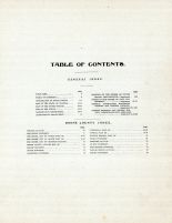 Table of Contents, Boone County 1905